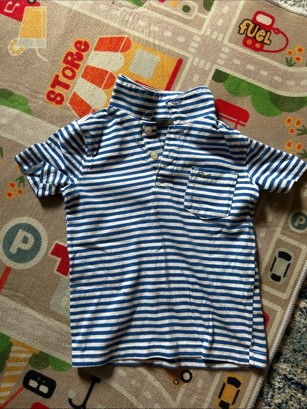 Carter's Blue & White Striped Polo Shirt